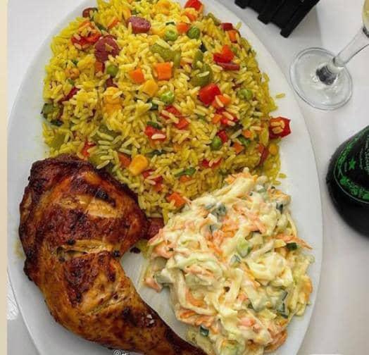 Fried Rice with Salad & Chicken