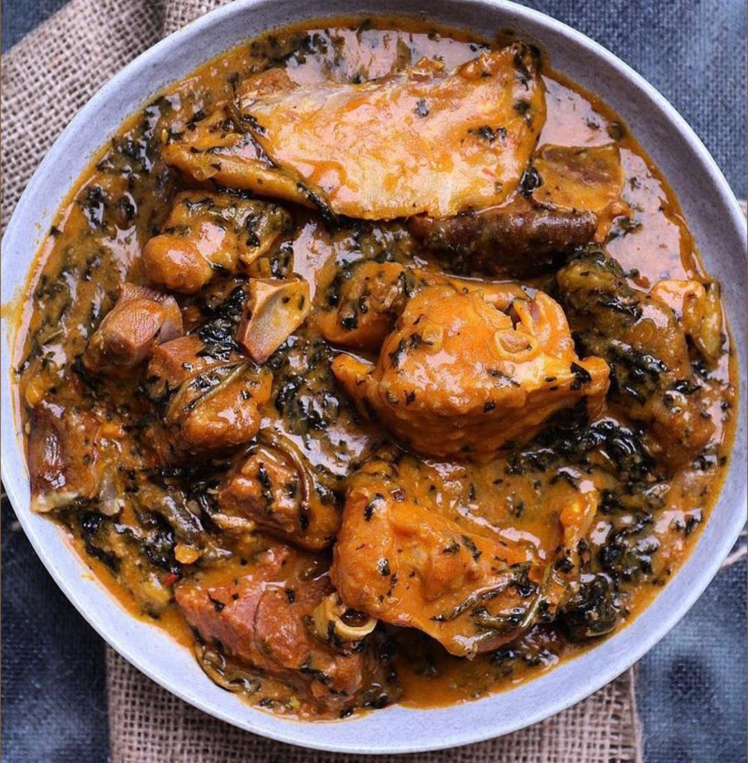 Ofe Onugbu (Fufu or Eba – Cow Head/Leg or Goat Meat)