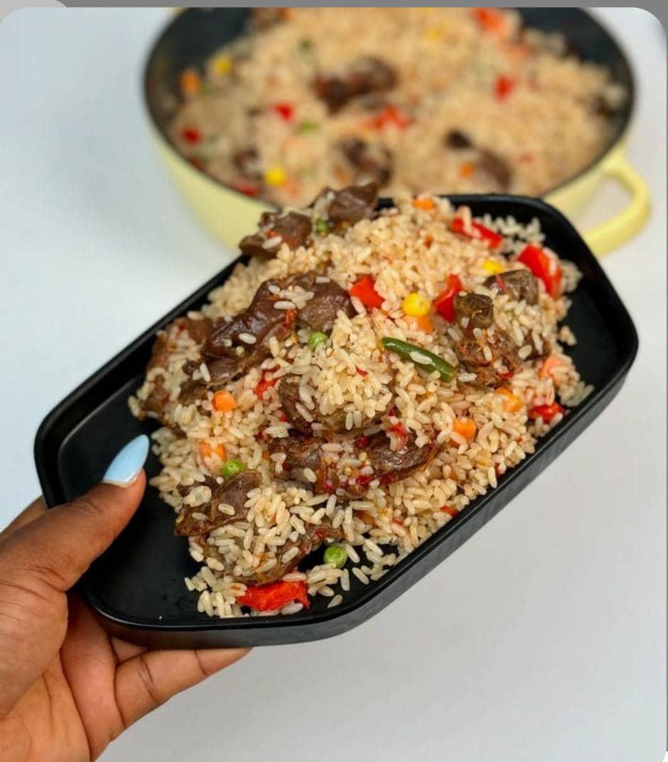 Coconut rice with Fried Chicken or Fried Fish